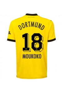 Borussia Dortmund Youssoufa Moukoko #18 Jalkapallovaatteet Kotipaita 2023-24 Lyhythihainen